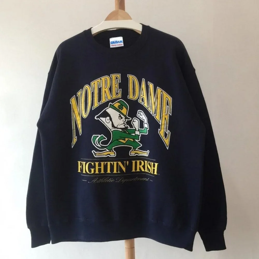 Vintage 90s Notre Dame Fighting Irish Crewneck Sweatshirt, Vintage 90s Shirt tee